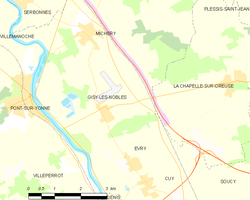 Map commune FR insee code 89189